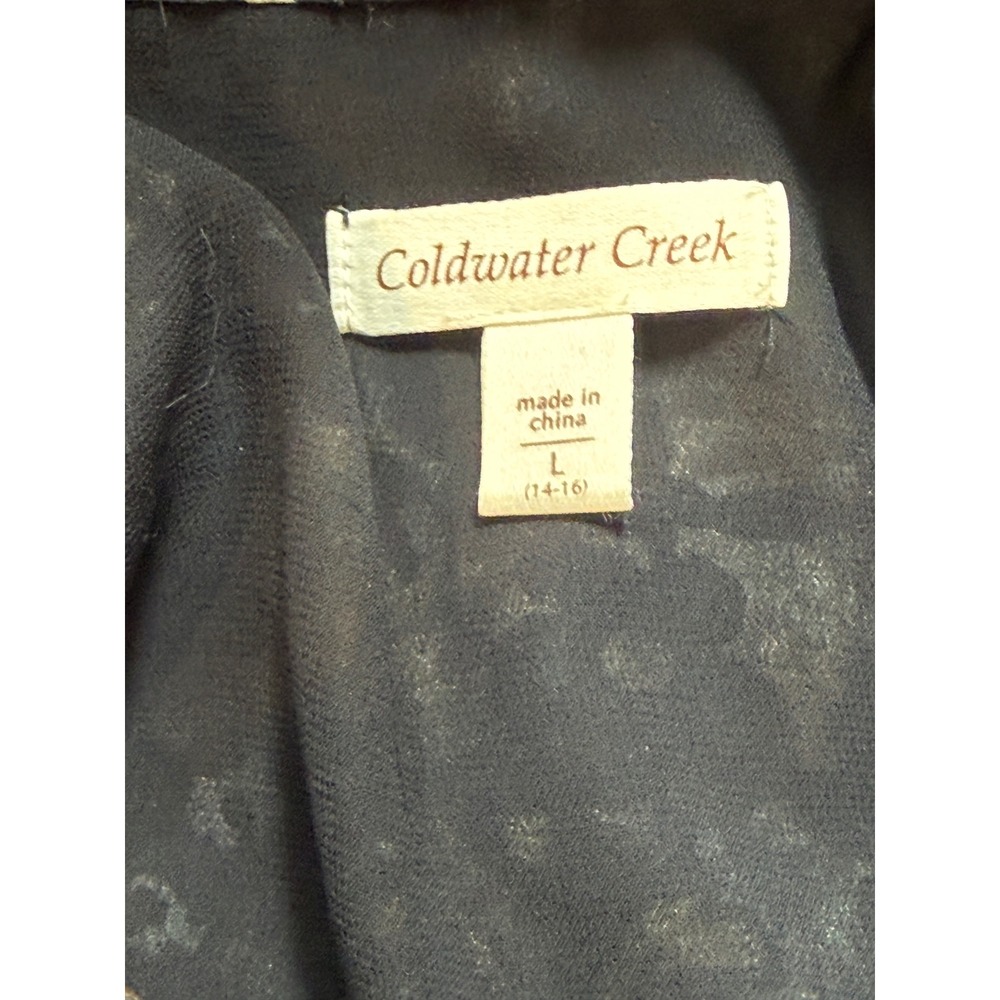 Coldwater Creek Womens Floral Sheer Blouse Pintuck Long Sleeve NWOT - Picture 6 of 8
